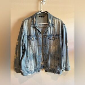 Light Blue Distressed Denim Jacket